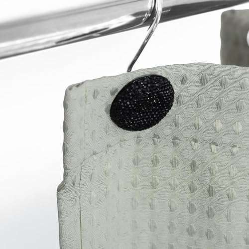 Black Bling Shower Curtain Hooks: Christmas Bathroom Curtain Rings - Image 3