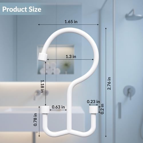 OEH Shower Curtain Hooks, Durable Shower Curtain Hooks Rust Proof, Shower Rings - Image 2