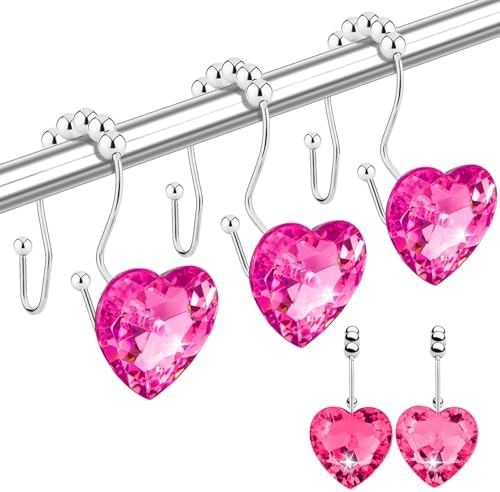 Shower Curtain Hooks Rings for Bathroom by Yapicoco