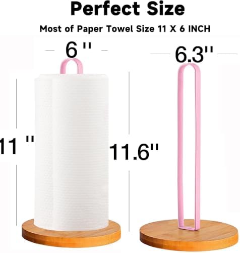Wooden Paper Towel Holder Countertop, Kitchen-Towel-Holder FreeStanding - Image 2
