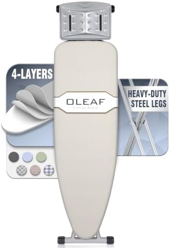 oleaf Ironing Board with Cover and Thicken Pad Height Adjustable Full Size by oleaf