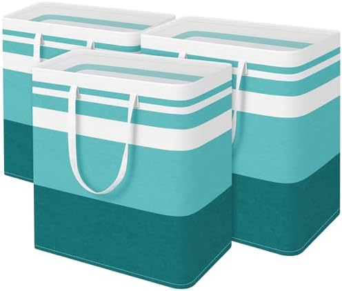 BlissTotes 3-Pack Laundry Basket, Collapsible Laundry Hamper by BlissTotes