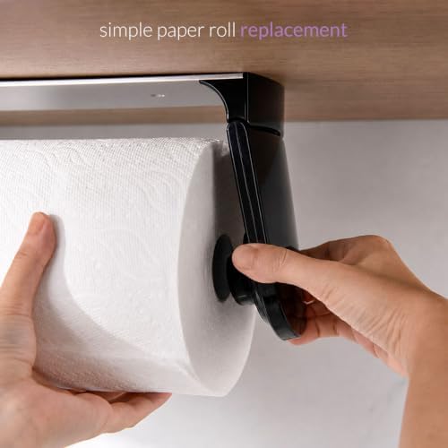 simpletome ONE Hand Tear Paper Towel Holder Under Cabinet Adhesive or Drilling - Image 4