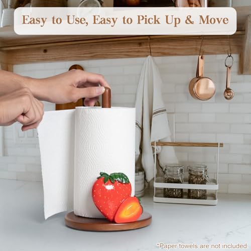 Strawberry Paper Towel Holder Cute Strawberry Kitchen Decor Accessories Red - Image 2