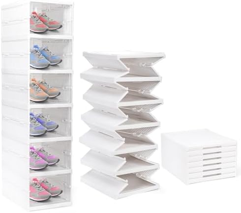 Nicunom Foldable Shoe Rack Organizer, 6-Tier Shoe Storage Box Collapsible by Nicunom