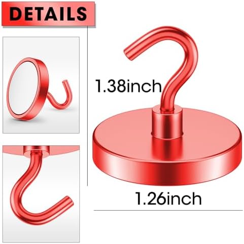 VNDUEEY Magnetic Hooks Heavy Duty, 110 Lbs Strong Magnets - Image 5