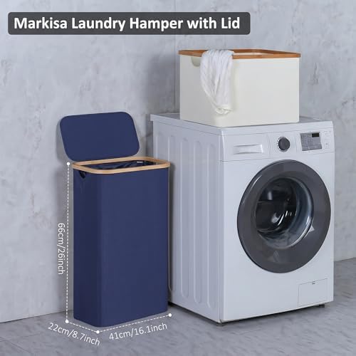 Slim Laundry Basket, 60L Laundry Hamper - Image 3