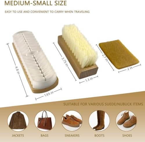 Suede Shoe Cleaning Kit 3Pcs Brush & Eraser Set - Image 2