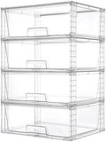 Vtopmart 4 Pack Large Clear Stackable Storage Drawers by Vtopmart