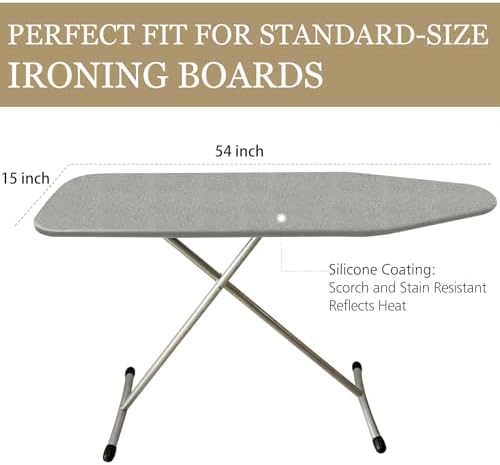Ironing Board Cover and Pad, 15 x 54 Inch Standard Size, Extra Thick Padding - Image 2