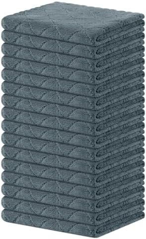 Homaxy Super Soft 16 Pack Coral Velvet Dish Cloths, Dark Grey by Homaxy