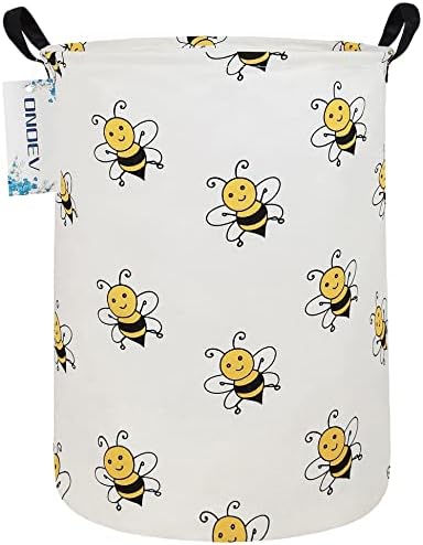 Round collapsible Large Bee Laundry Hamper by ONOEV