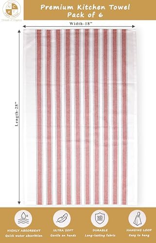 Pack of 6 Cotton Kitchen Towels Set, Dish Towels, Cleaning Rags, Kitchen Dish - Image 4