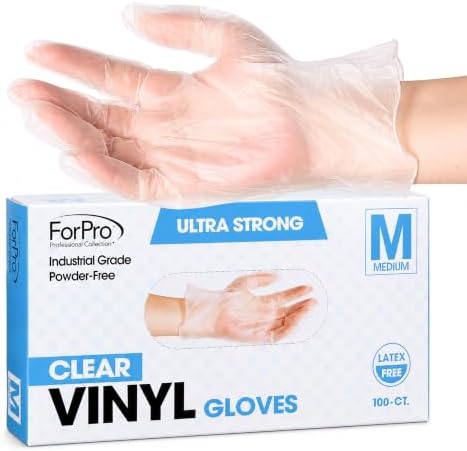 ForPro Disposable Vinyl Gloves, Industrial Grade, Powder & Latex Free, - Image 2