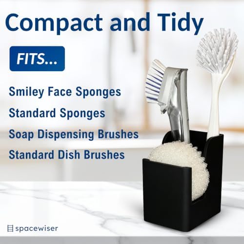 Spacewiser Silicone Sink Caddy – Sponge Dish Brush Holder - Image 2