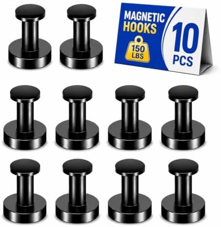 Grtard 10 PCS Strong Magnet Hooks Heavy Duty, 150 lb Magnetic Hooks by Grtard