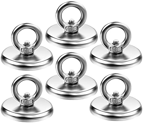 VNDUEEY Strong Magnetic Hooks 6 Pack, 100 lbs Rare Earth Neodymium Fishing by VNDUEEY
