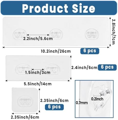 18 Pack Shower Caddy Adhesive Replacement, Shower Shelf Strong Adhesive Hooks - Image 2