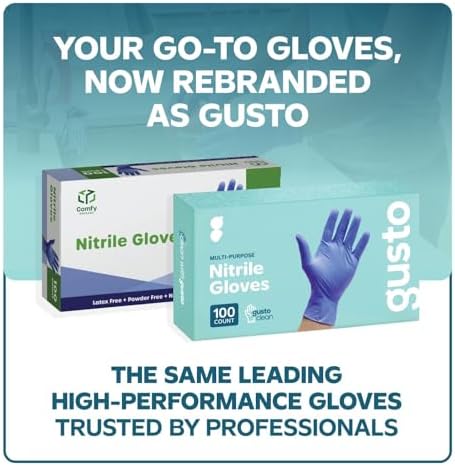 GUSTO Blue Disposable Nitrile Gloves - Image 2