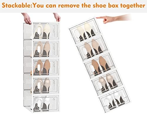 SIMPDIY Clear Shoe Storage Boxes, Stackable Shoe Organizer - Image 5