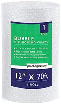 12 inch x 20 ft Bubble Cushioning Wrap, Perforated Every 12" Protective Packing by packagezoom