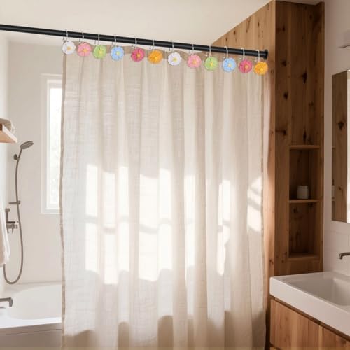 Flower Shower Curtain Hooks, 12 Pack Rustproof Stainless Steel Decorative - Image 5