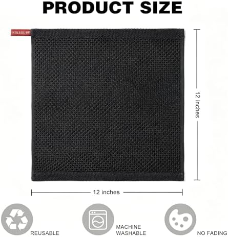 QUILTINA Kitchen Dish Cloths 6 Pack, 12 x 12 Inches, 100% Cotton Waffle Weave - Image 3