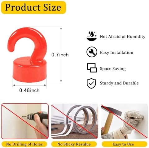 Mini Magnetic Hooks, Space-Saver - Image 2