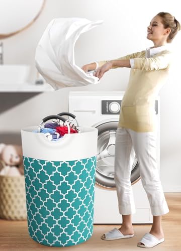 Large Laundry Basket, 115L Tall Collapsible Hamper - Image 6