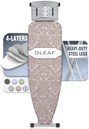 oleaf Ironing Board with Cover and Thicken Pad Height Adjustable Full Size by oleaf