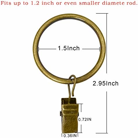 LLPJS 60 Pack Metal Curtain Rings - Image 2