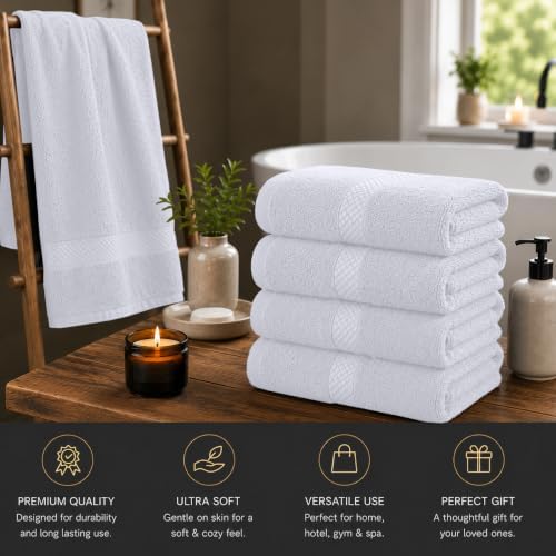 DAN RIVER 600 GSM Cotton Large Bath Towels Set of 4, 27 x 54 Inches - Image 4
