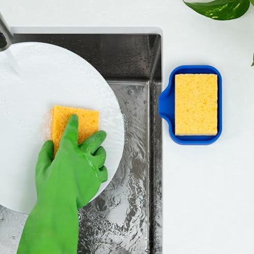 Zulay Kitchen Small Silicone Sponge Holder – Space-Saving Sink Organizer Tray - Image 6