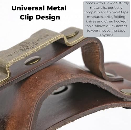 TOURBON Leather Tool Holster Hammer Tape Measure Pencil Holder - Image 4
