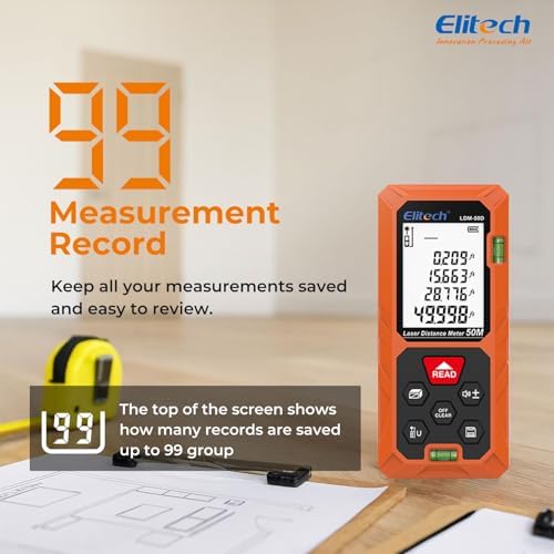 Elitech Laser Measuring Tool, 165ft Laser Tape Measure - Image 6