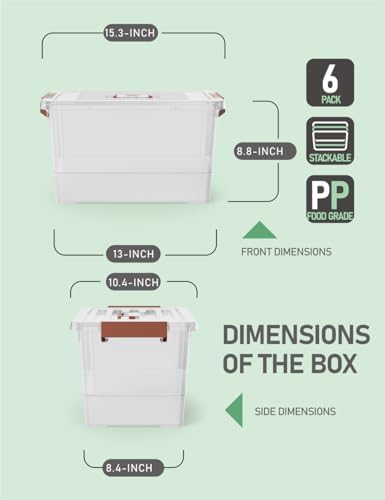 WYT 6 Pack 17qt Clear Plastic Storage Bin - Image 2