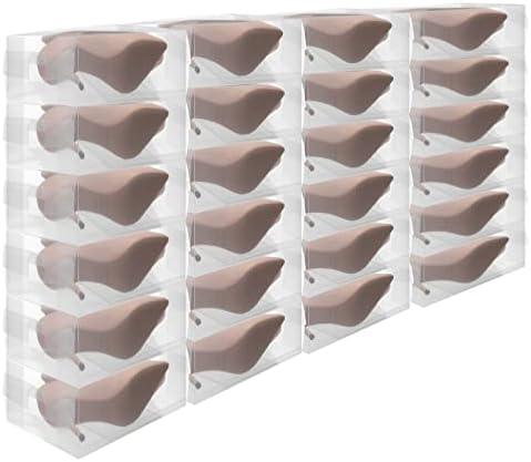 Sawysine 24 Pcs Shoe Box Clear Plastic Stackable Shoe Storage Organizer - Image 2