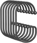 OEH Shower Curtain Hooks, Durable G Shape Black Shower Curtain Hooks Rust Proof by OEH
