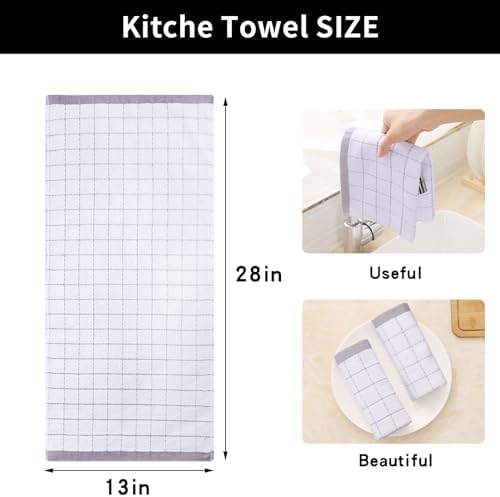 Homaxy 100% Cotton Terry Kitchen Towels, 7 Pack - Image 5