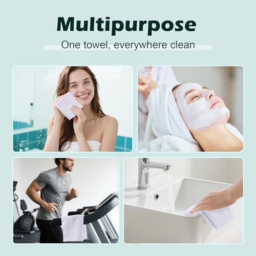 TEAWOO White Washcloths 100 Pack, Highly Absorbent & Quick Drying - Image 5