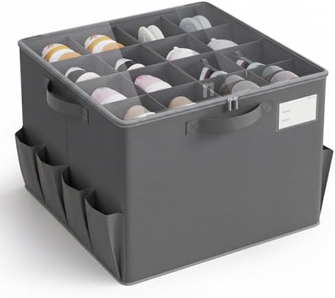 Varhomax Shoe Organizer Box for Closet, Fabric Storage Basket by Varhomax