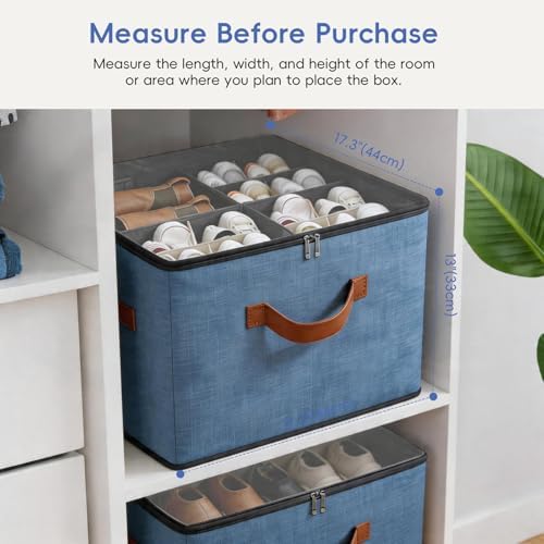 Shoe Organizer for Closet, 2 Pack Shoe Storage Bins - Image 2