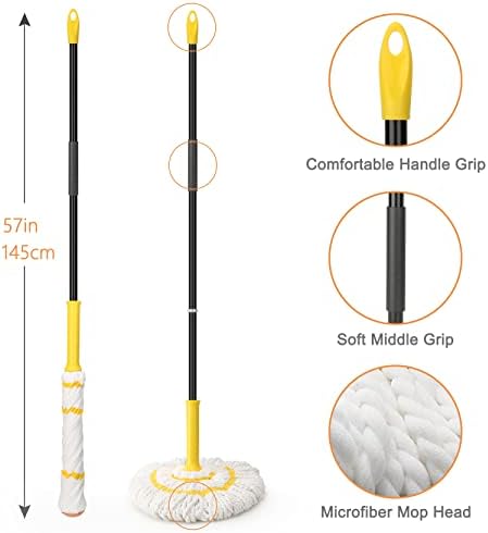 Self-Wringing Twist Mop, Microfiber Mop - Image 6