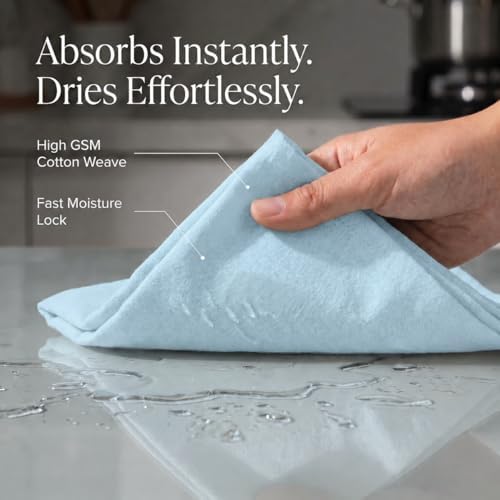 Urban Villa Kitchen Towels Cotton Dish Towels 20”x30” Aqua - Image 2