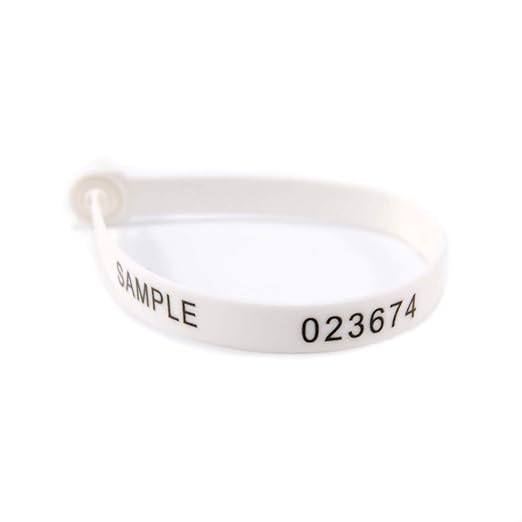 Leadseals(R) 100 White Tite-Lock Plastic Tractor Truck Door Seal Tamper Evident Security Tags Numbered Safty Disposable Locks for Trailer Logistics Shipping Transport