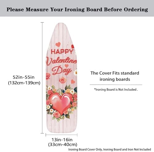 Love Heart Ironing Board Cover Floral Heavy Duty Iron Pad Covers Romantic - Image 5