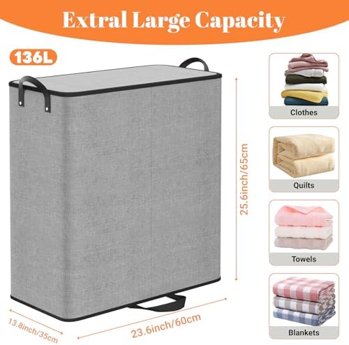 136L 2 Section Laundry Hamper - Image 2