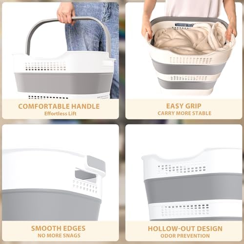 OOAMBB 43L+43L Collapsible Laundry Baskets plastic - Image 4