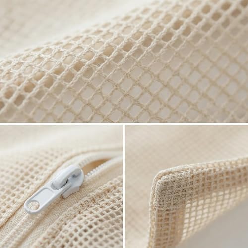 4-Piece 100% Cotton Mesh Laundry Bags, Premium Soft No-Dye Natural Delicate Bags - Image 5