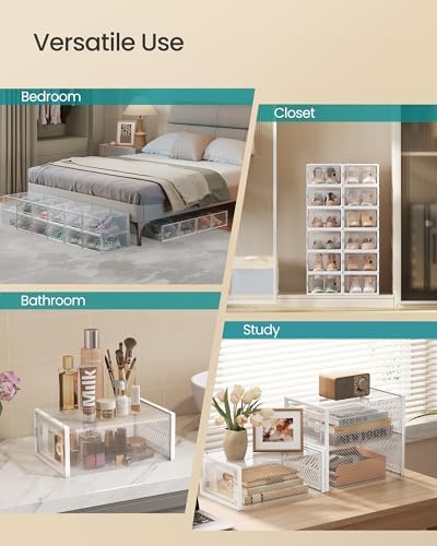 SONGMICS Stackable Shoe Boxes, Ventilated Clear - Image 6